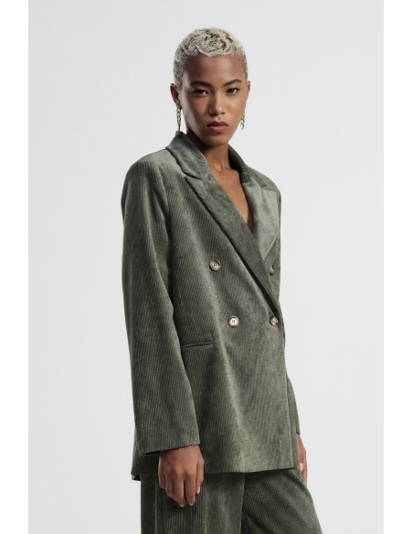 Blazer Cruzado Em Veludo Cotelê Dixie - Vestiti Firmati Life Smiles