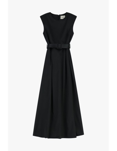 Vestido Longo com Cinto e Corte em Evasê Dixie
