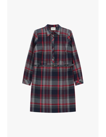 Abito Corto A Quadri Con Cintura E Collo Classico Dixie - Vestiti F...