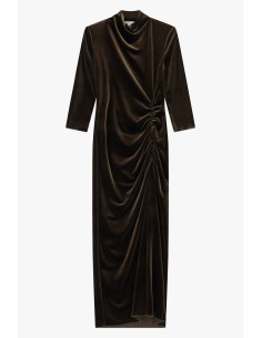 Vestido Longo Drapeado com Mangas Três-Quartos Dixie 2