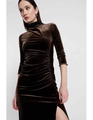 Vestido Longo Drapeado com Mangas Três-Quartos Dixie