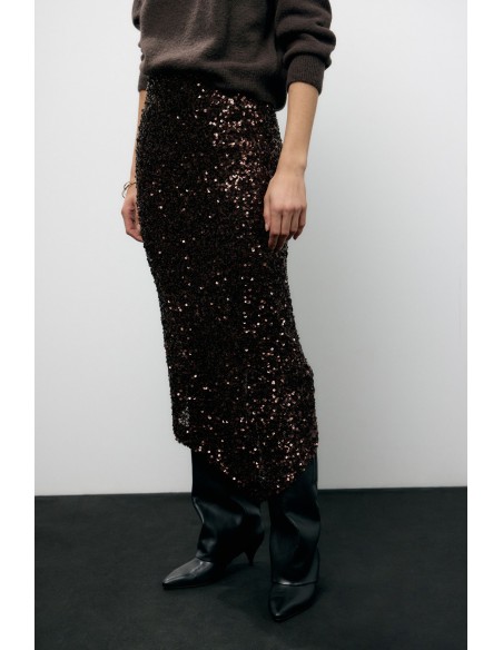 Gonna Asimmetrica Con Paillettes Taglio Geometrico Dixie - Vestiti ...