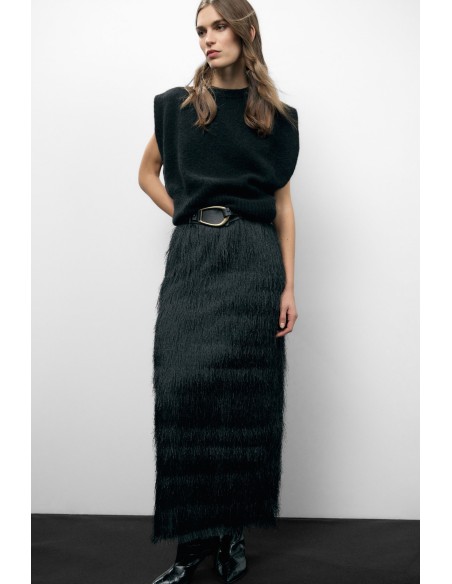 Gonna Lunga Con Texture Effetto Pelliccia Dixie - Vestiti Firmati L...