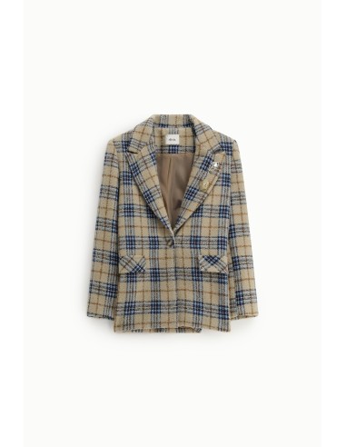 Blazer Xadrez com Lapelas e Botões Dixie