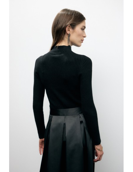 Camisola de gola alta com canelado Dixie