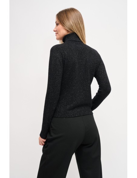 Camisola em lurex com gola alta Maryley