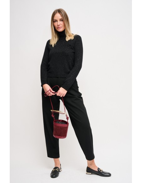 Camisola em lurex com gola alta Maryley