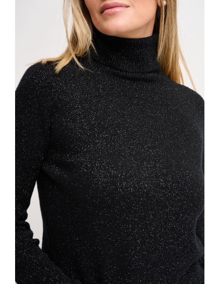 Camisola em lurex com gola alta Maryley