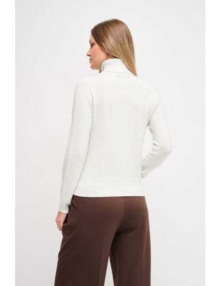 Camisola em lurex com gola alta Maryley