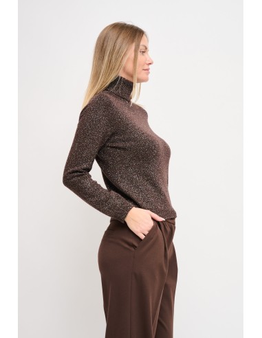 Camisola em lurex com gola alta Maryley