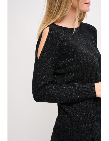 Camisola em lurex com cut-out Maryley