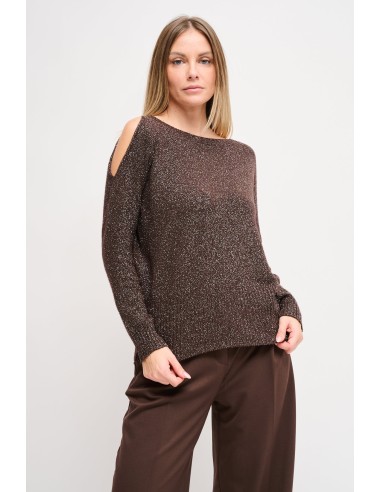 Camisola em lurex com cut-out Maryley