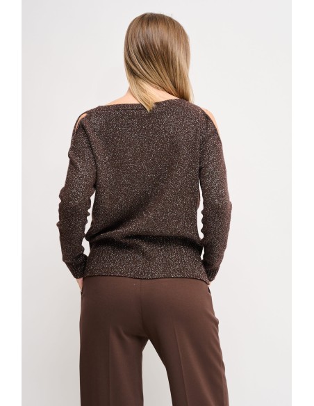 Malha em lurex com recorte Maryley