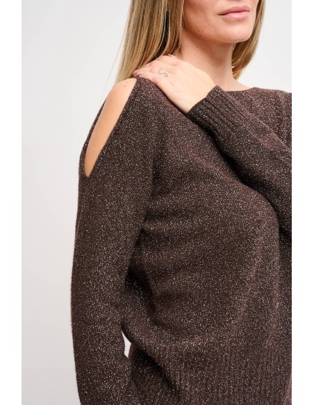 Camisola em Lurex com Cut Out Maryley