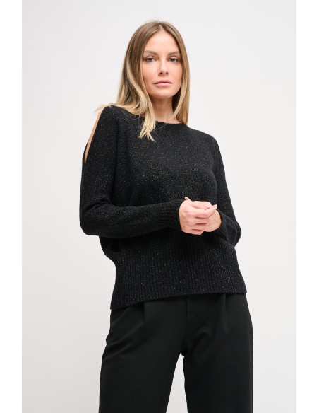 Camisola em lurex com cut-out Maryley