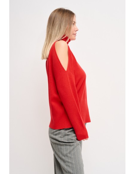 Camisola com Gola Alta e Recorte Maryley