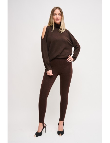 Calças Lurex com Polainas Maryley