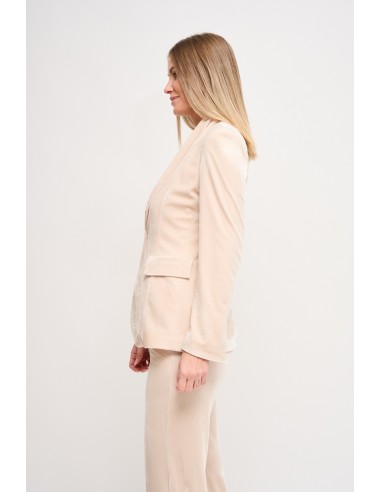 Blazer de abotoamento simples em veludo Maryley