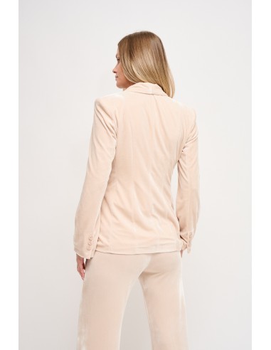 Blazer de um só peito em veludo Maryley