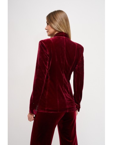 Blazer de um só peito em veludo Maryley