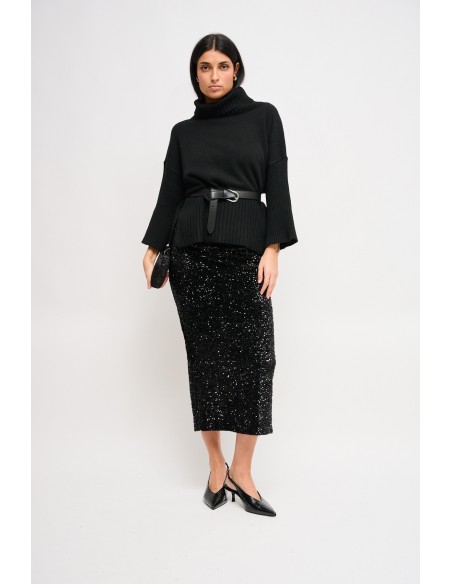 Camisola de gola alta oversize com manga 3/4 Maryley