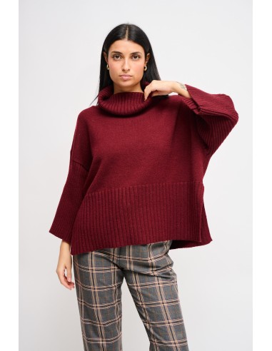 Camisola de gola alta oversize com manga 3/4 Maryley