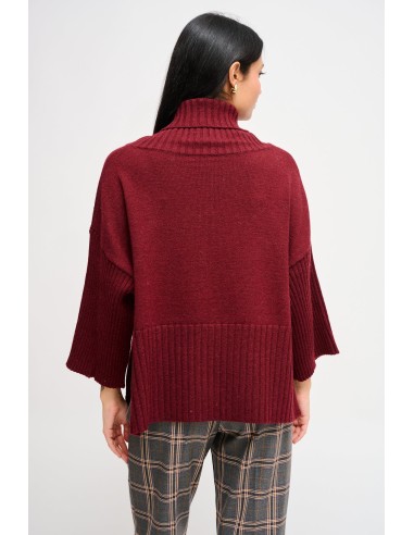 Camisola de gola alta oversize com manga 3/4 Maryley