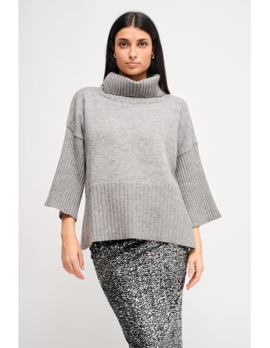 Camisola de gola alta oversize com manga 3/4 Maryley