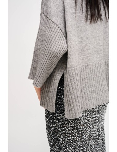Camisola de gola alta oversize com manga 3/4 Maryley