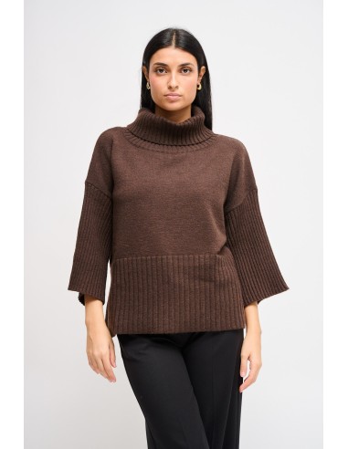 Camisola Gola Alta Oversize com Manga 3/4 Maryley