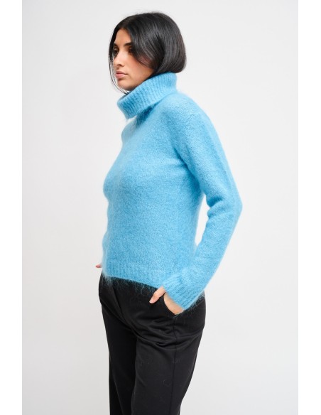 Camisola de gola alta cropped em mohair Maryley