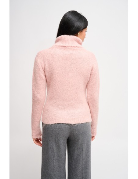 Camisola gola alta cropped em mohair Maryley