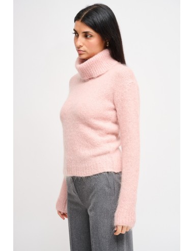 Camisola cropped de gola alta em mohair Maryley