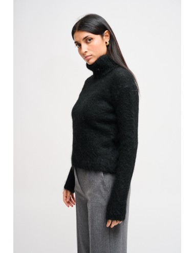 Gola alta cropped em mohair Maryley