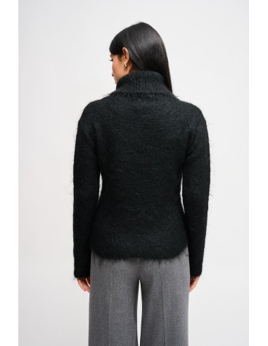 Cropped de gola alta em mohair Maryley