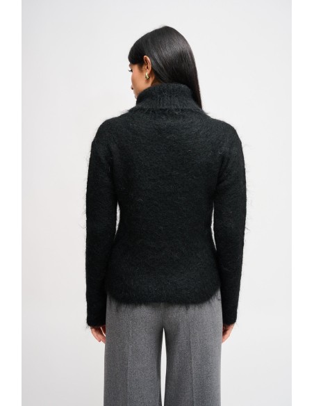 Cropped de gola alta em mohair Maryley