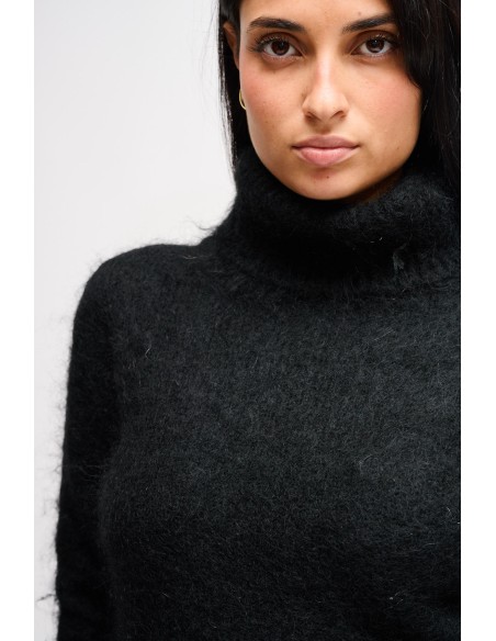 Camisola de gola alta cropped em mohair Maryley
