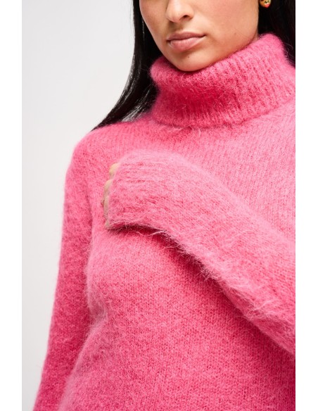 Camisola gola alta cropped em mohair Maryley