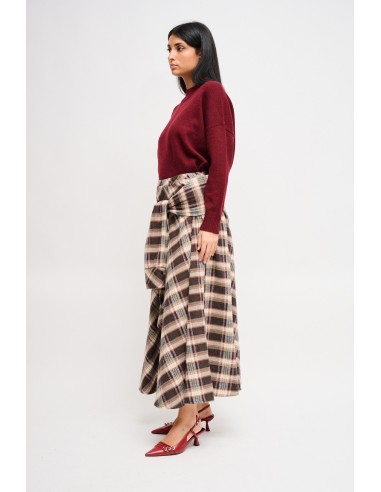 Gonna Check Con Nodo Effetto Maniche Maryley - Vestiti Firmati Life...