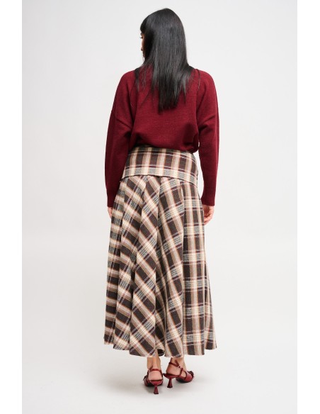 Gonna Check Con Nodo Effetto Maniche Maryley - Vestiti Firmati Life...