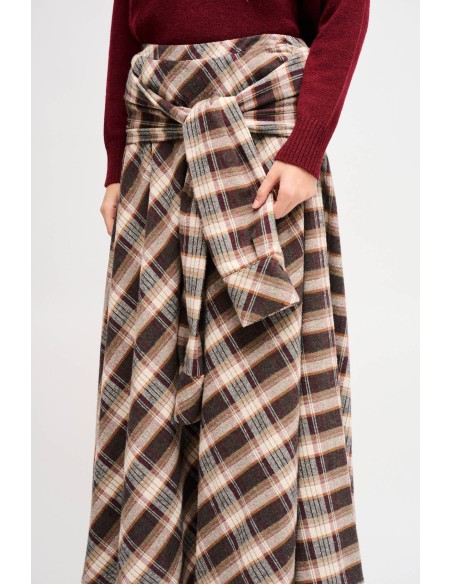 Gonna Check Con Nodo Effetto Maniche Maryley - Vestiti Firmati Life...