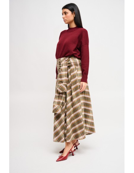 Gonna Check Con Nodo Effetto Maniche Maryley - Vestiti Firmati Life...