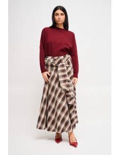 Gonna Check Con Nodo Effetto Maniche Maryley - Vestiti Firmati Life...