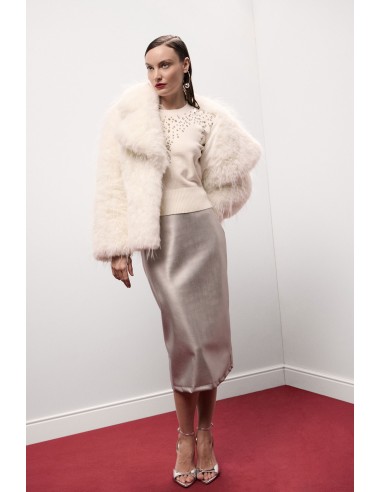 Saia Tubinho Midi Cintura Alta Com Fenda Traseira Dixie - Vestiti Firmati Life Smiles