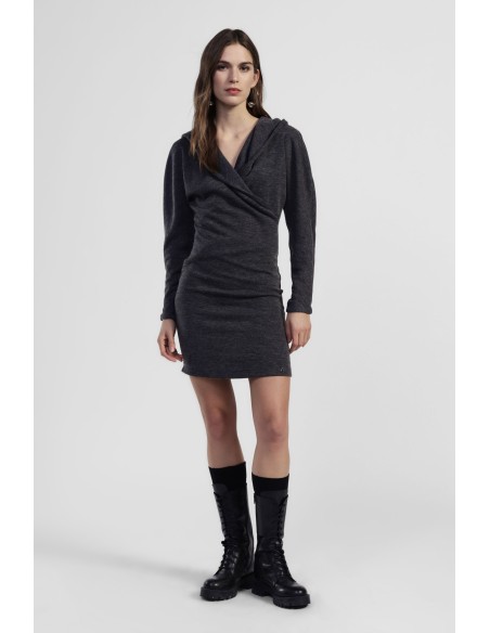Vestido curto com decote cruzado amplo Dixie