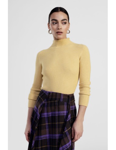 Camisola de gola alta com malha canelada Dixie