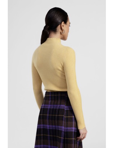 Camisola de gola alta com malha canelada Dixie