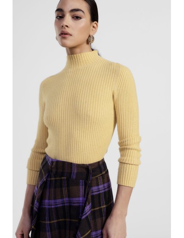 Camisola de gola alta com malha canelada Dixie