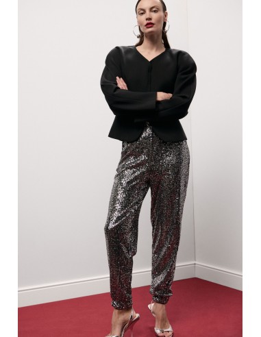 Pantaloni Jogging Con Paillettes E Fondo Elasticizzato Dixie - Vest...