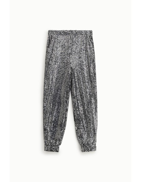 Pantaloni Jogging Con Paillettes E Fondo Elasticizzato Dixie - Vest...